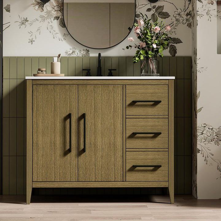 42 Inch Single Bathroom Vanity In Chestnut Brown Chestnut Brown Finish - KITCHEN & BATH by Joshua Marshal