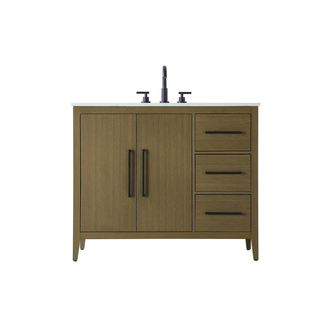 42 Inch Single Bathroom Vanity In Chestnut Brown - View 4 - Joshua Marshal