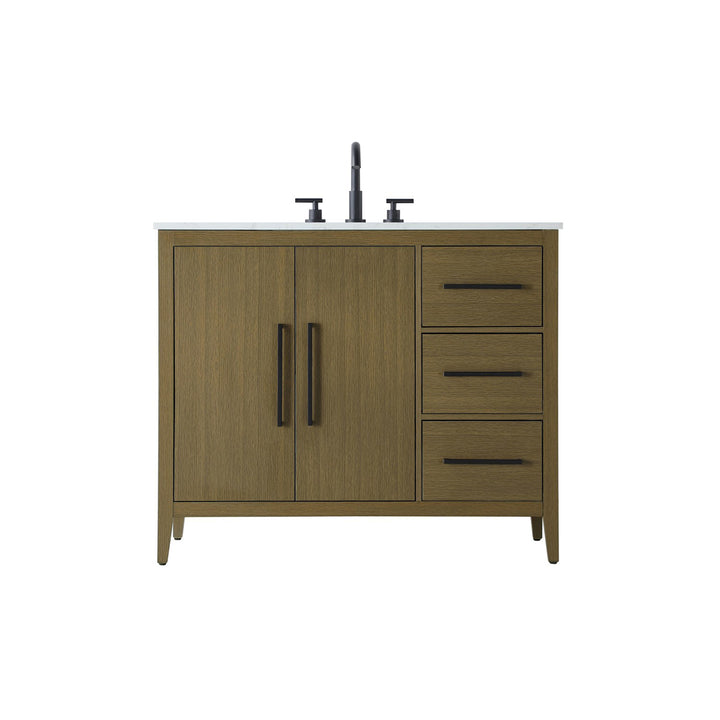 42 Inch Single Bathroom Vanity In Chestnut Brown - View 4 - Joshua Marshal