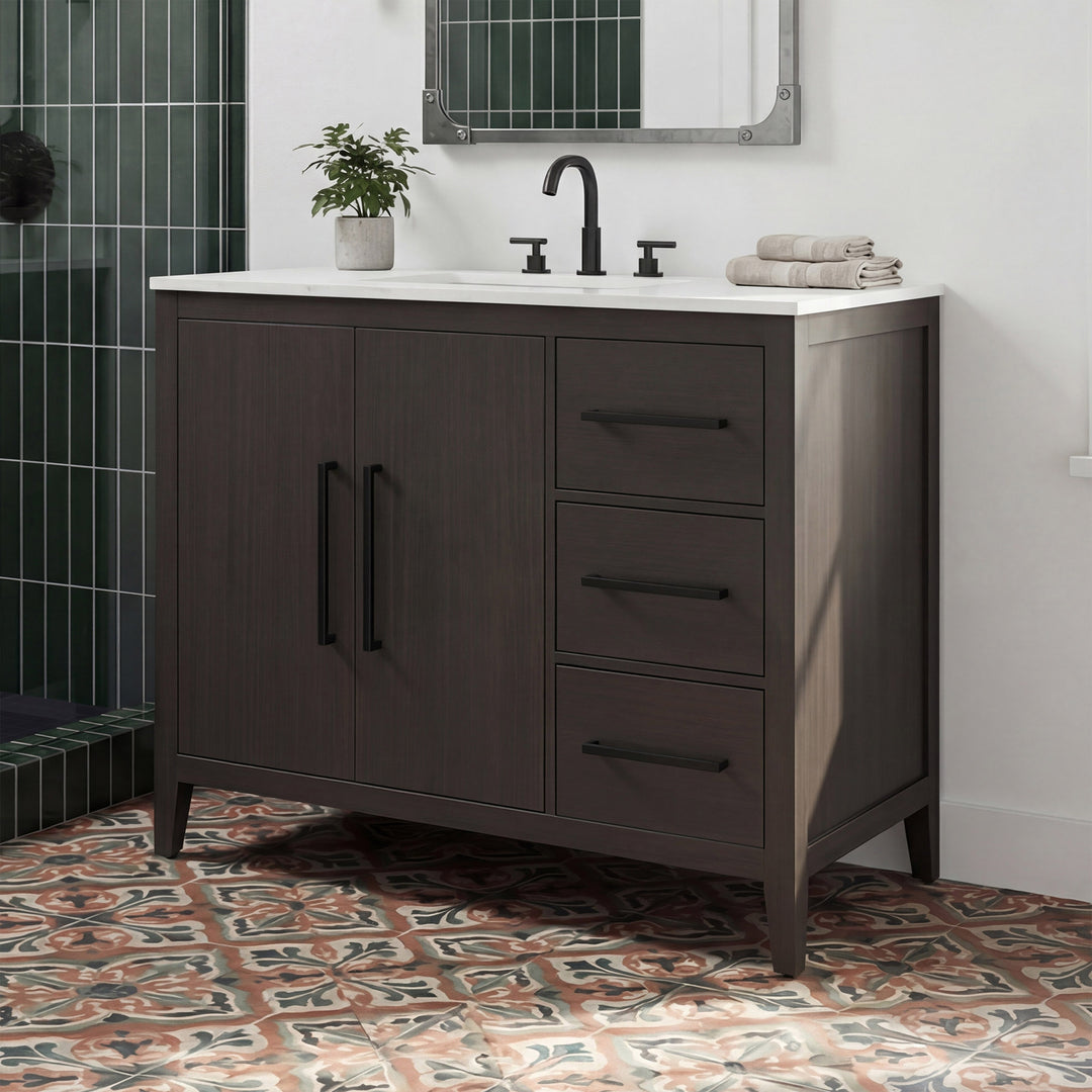 42 Inch Single Bathroom Vanity In Mocha Brown Mocha Brown Finish - KITCHEN & BATH by Joshua Marshal