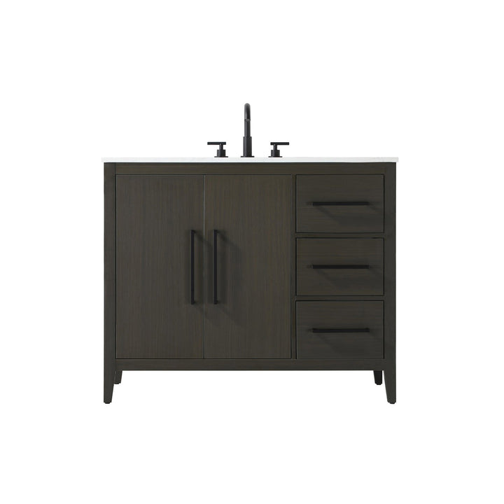 42 Inch Single Bathroom Vanity In Mocha Brown - View 3 - Joshua Marshal