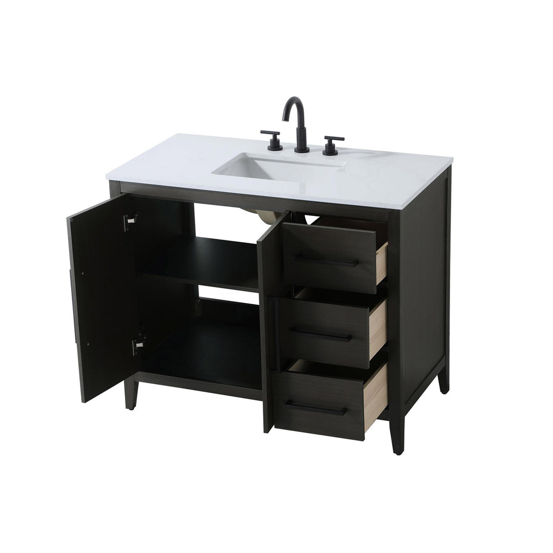42 Inch Single Bathroom Vanity In Mocha Brown - View 5 - Joshua Marshal