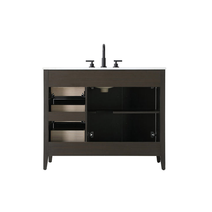 42 Inch Single Bathroom Vanity In Mocha Brown - View 6 - Joshua Marshal
