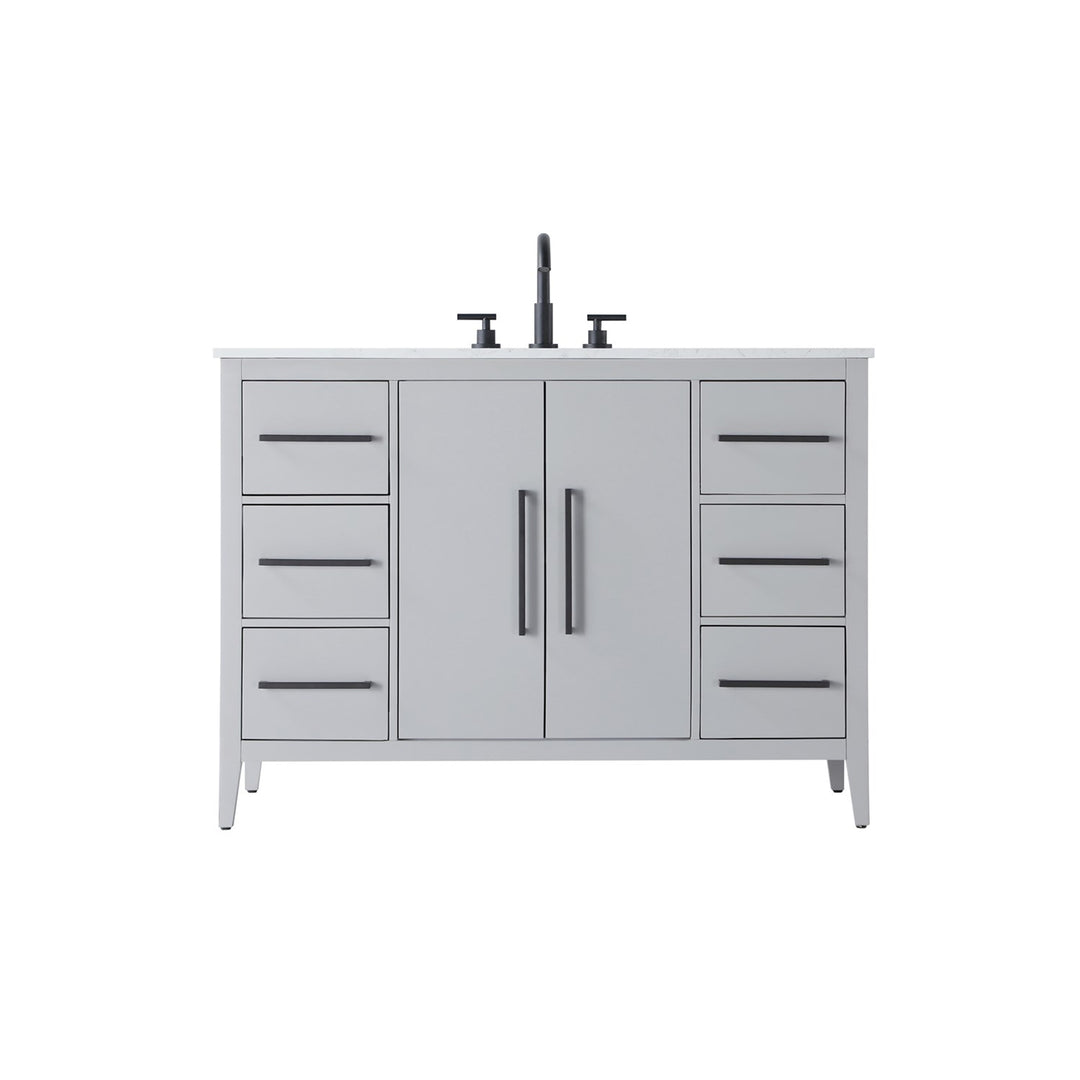 48 Inch Single Bathroom Vanity In Grey - View 4 - Joshua Marshal