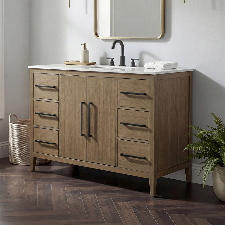 48 Inch Single Bathroom Vanity In Chestnut Brown Chestnut Brown Finish - KITCHEN & BATH by Joshua Marshal