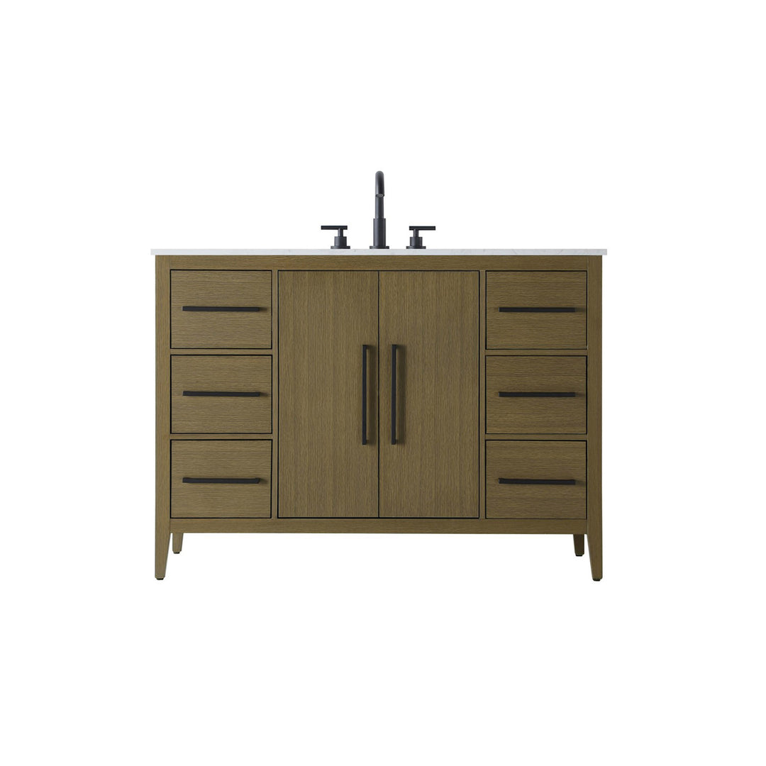 48 Inch Single Bathroom Vanity In Chestnut Brown - View 3 - Joshua Marshal