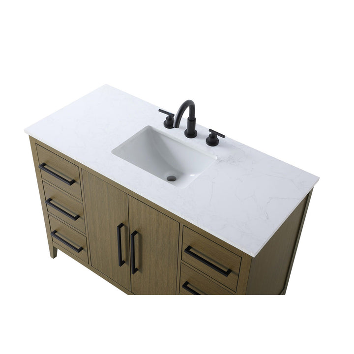 48 Inch Single Bathroom Vanity In Chestnut Brown - View 6 - Joshua Marshal
