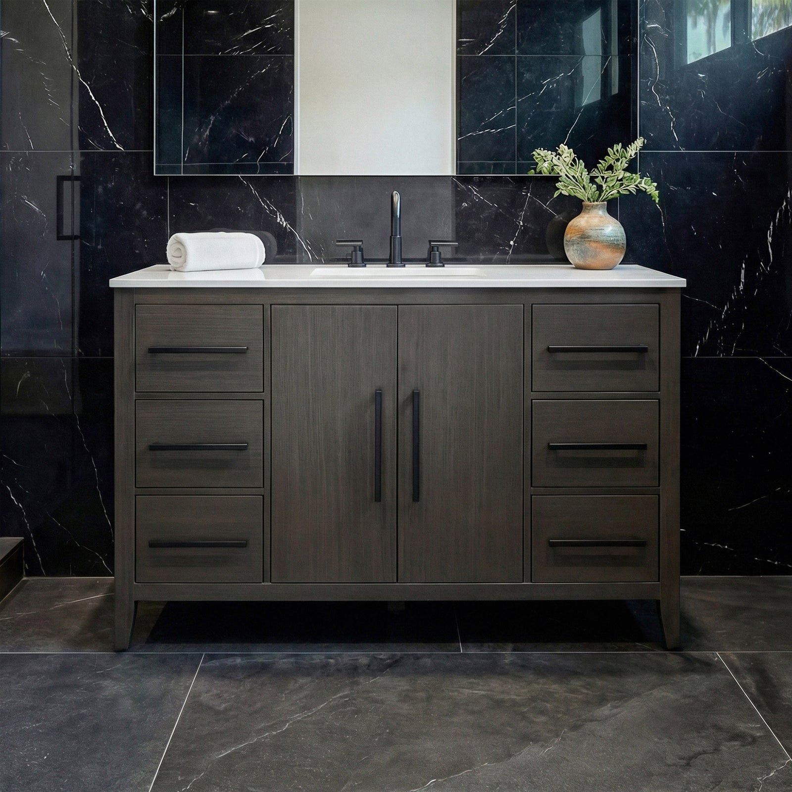 48 Inch Single Bathroom Vanity In Mocha Brown Mocha Brown Finish - KITCHEN & BATH by Joshua Marshal