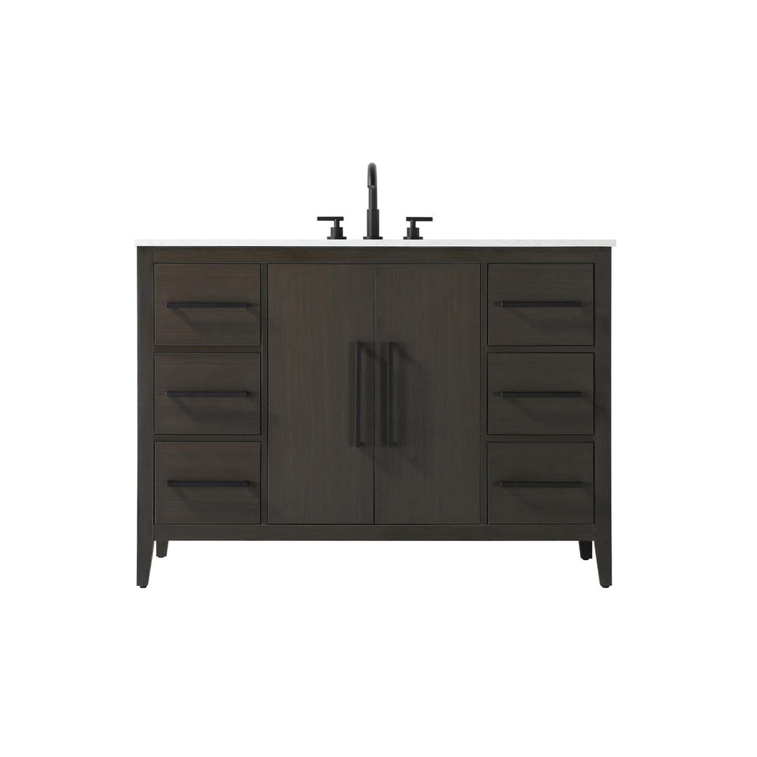 48 Inch Single Bathroom Vanity In Mocha Brown - View 3 - Joshua Marshal