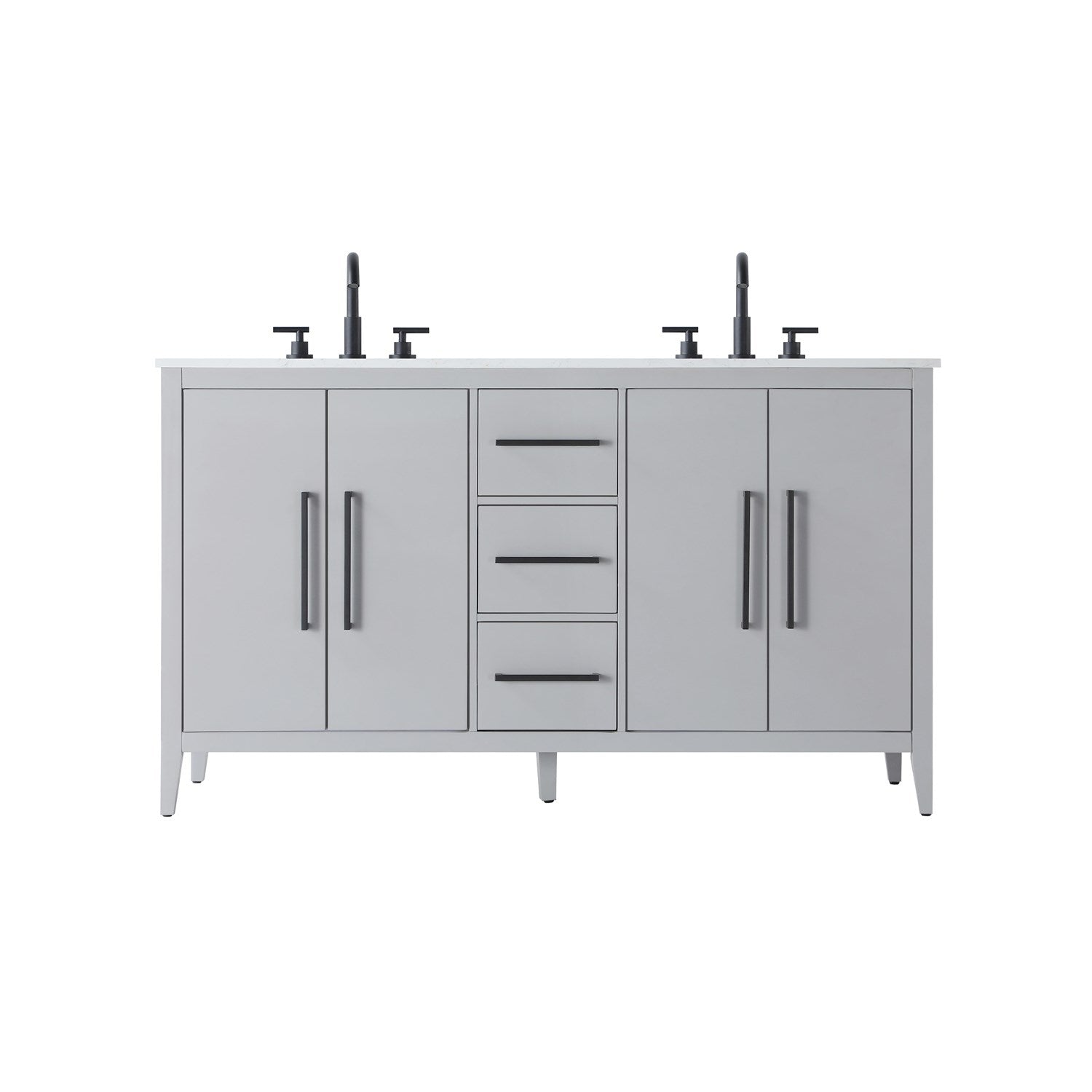 60 Inch Double Bathroom Vanity In Grey JM-857232