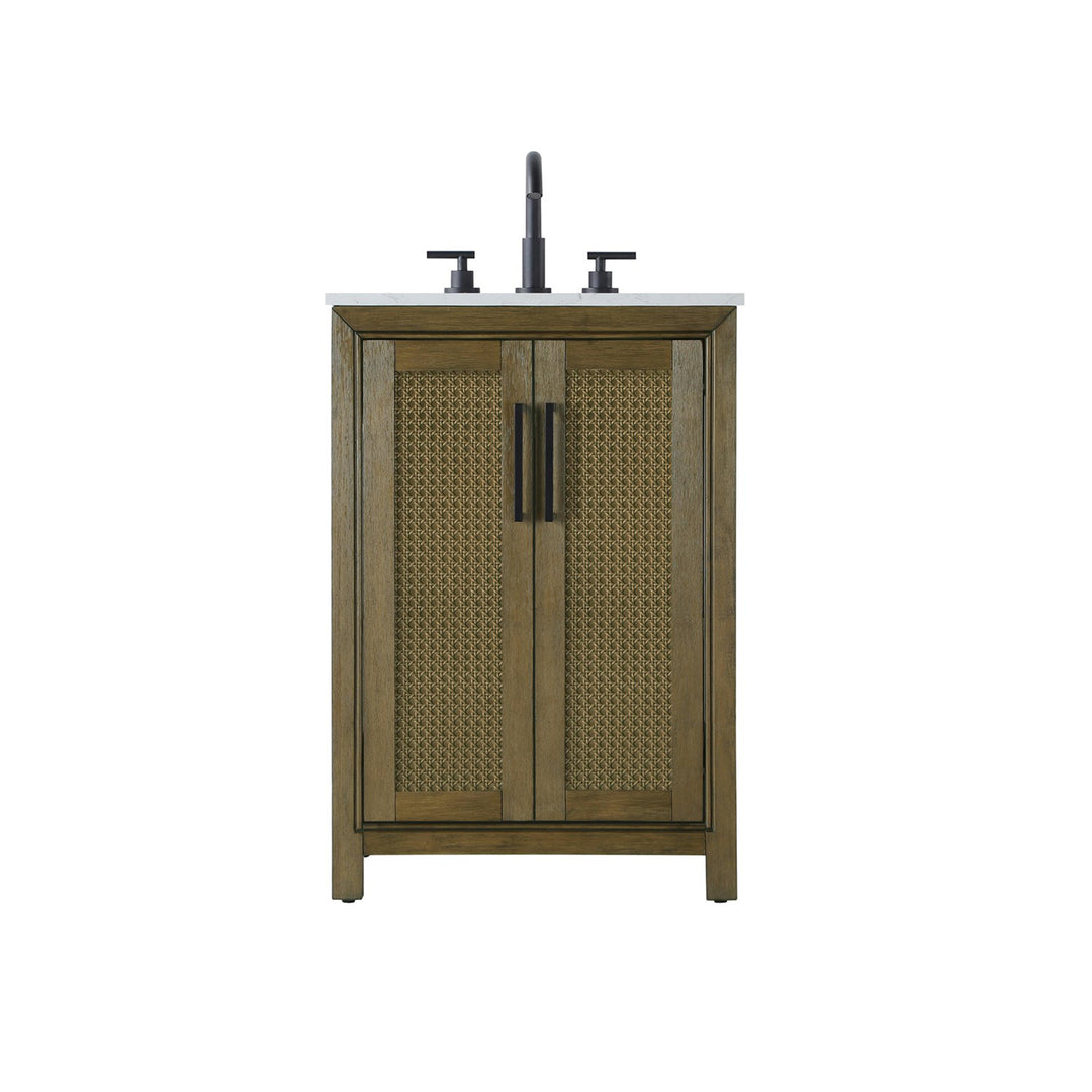 24 Inch Single Bathroom Vanity In Hazel Oak - View 4 - Joshua Marshal