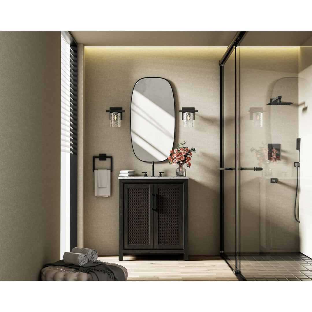 30 Inch Single Bathroom Vanity In Chocolate Oak - View 2 - Joshua Marshal