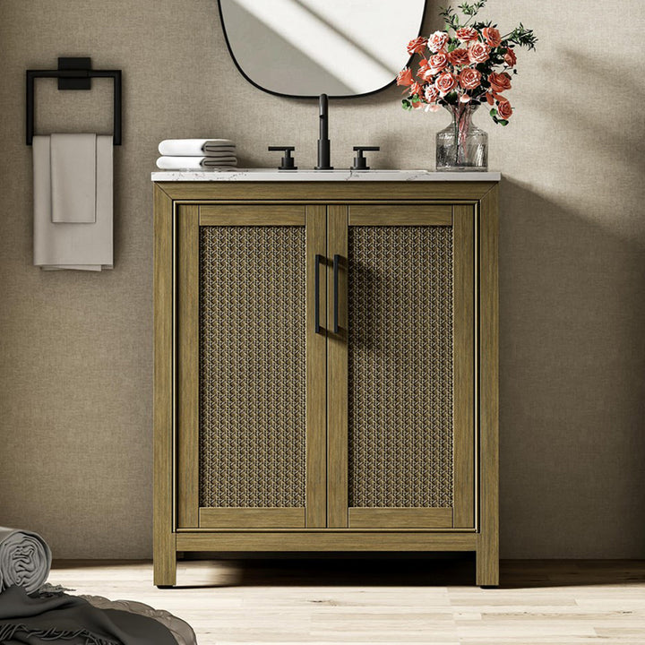 30 Inch Single Bathroom Vanity In Hazel Oak Hazel Oak Finish - KITCHEN & BATH by Joshua Marshal