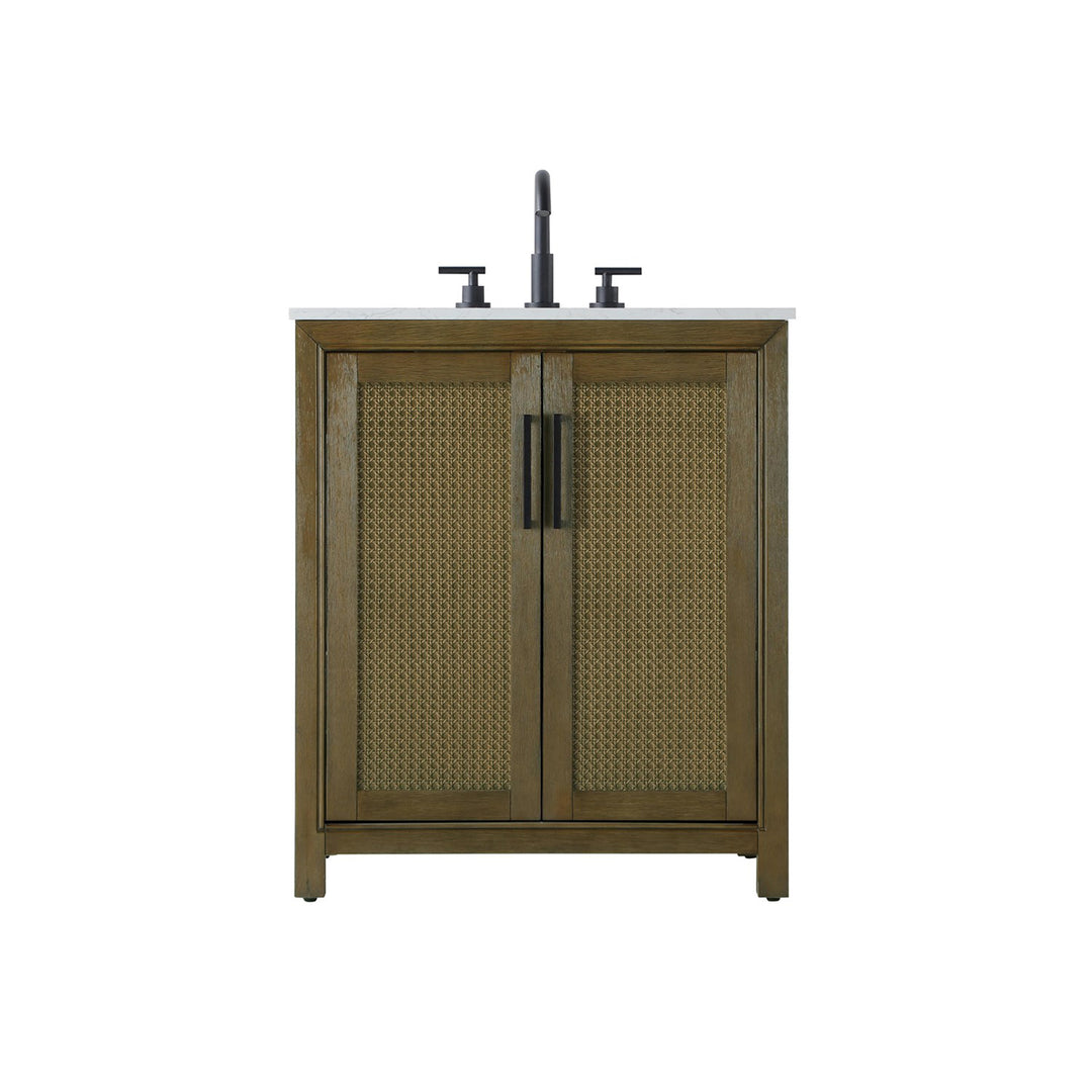30 Inch Single Bathroom Vanity In Hazel Oak - View 3 - Joshua Marshal