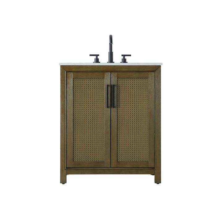 30 Inch Single Bathroom Vanity In Hazel Oak - View 3 - Joshua Marshal