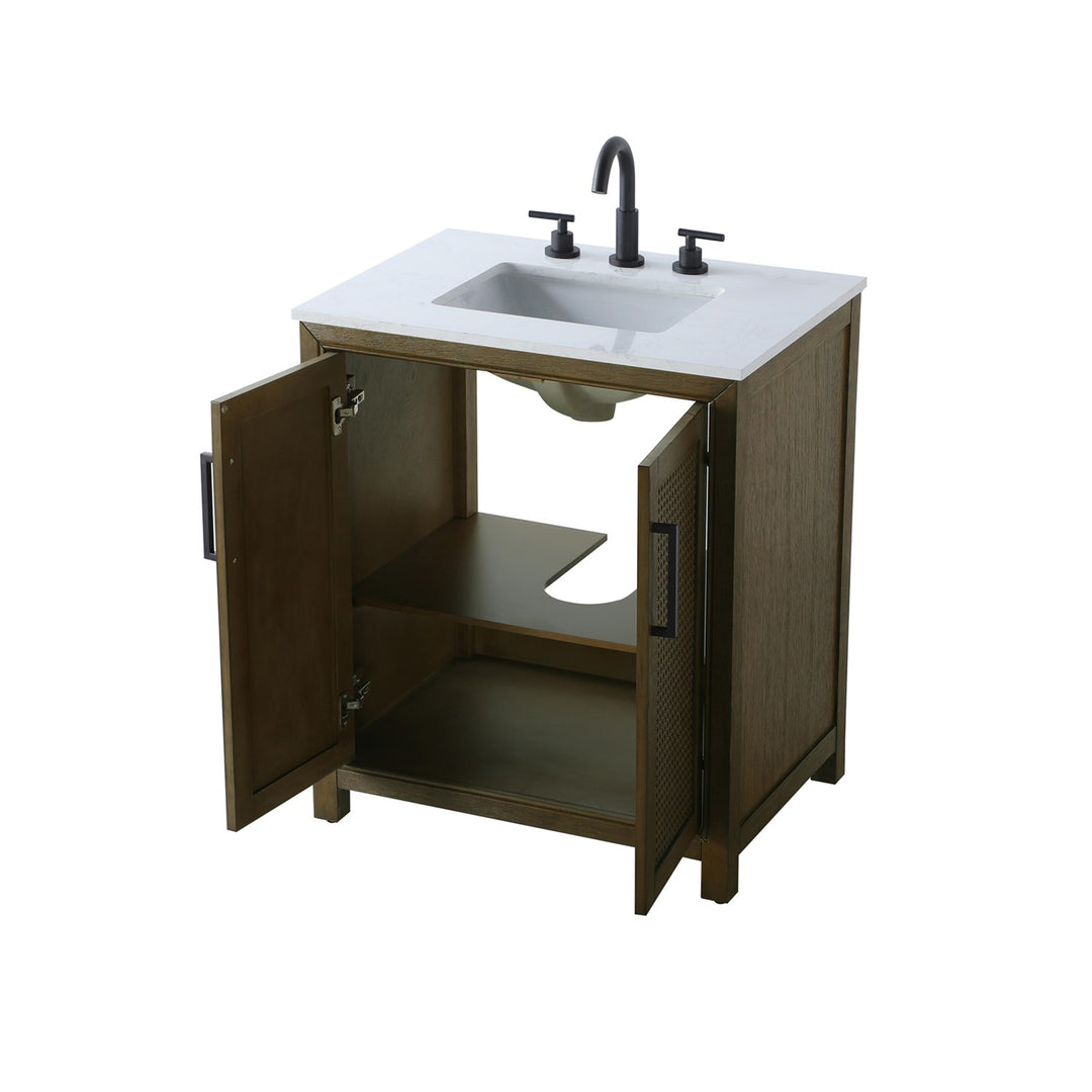 30 Inch Single Bathroom Vanity In Hazel Oak - View 5 - Joshua Marshal