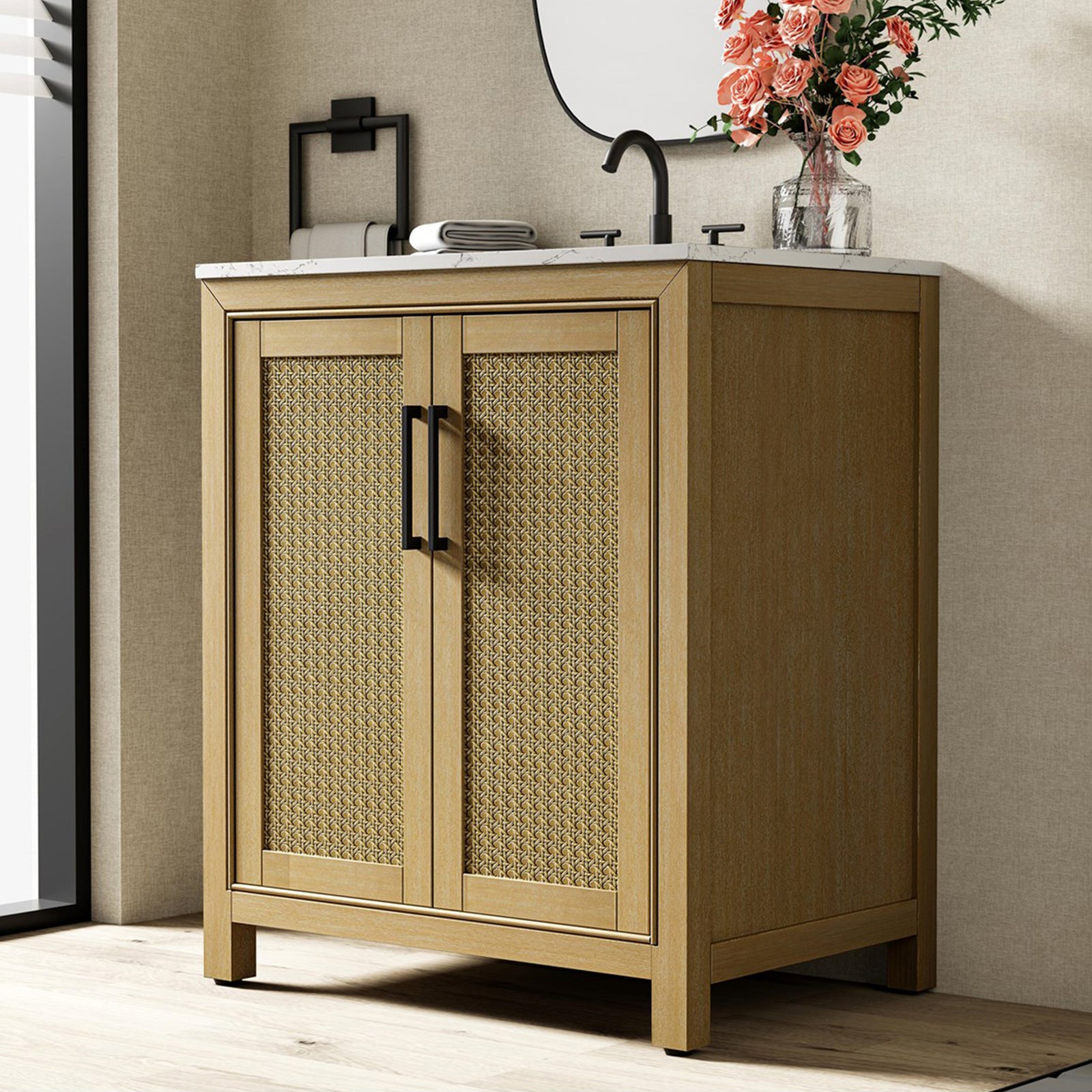 30 Inch Single Bathroom Vanity In Linen Oak Linen Oak Finish - KITCHEN & BATH by Joshua Marshal