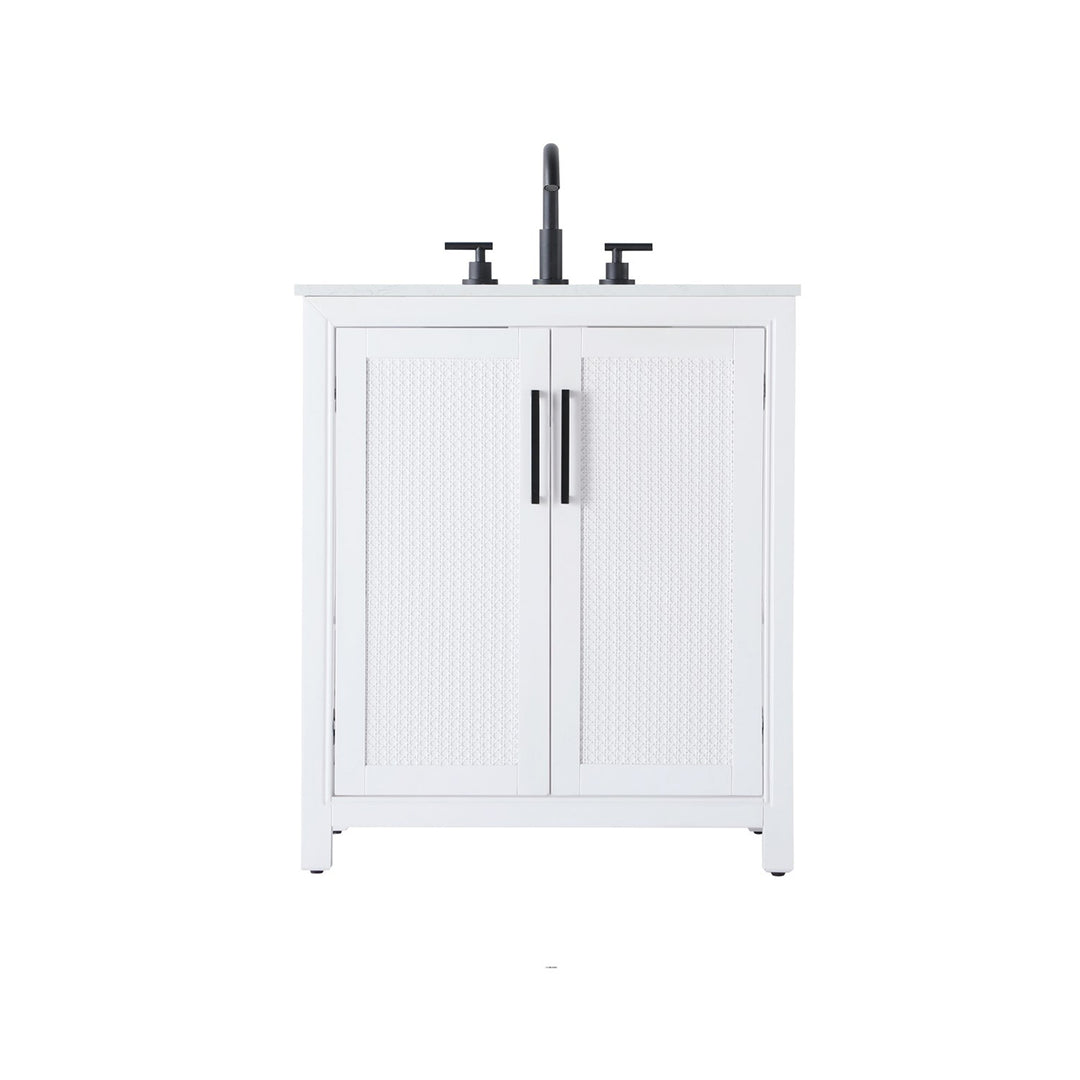 30 Inch Single Bathroom Vanity In White - View 3 - Joshua Marshal