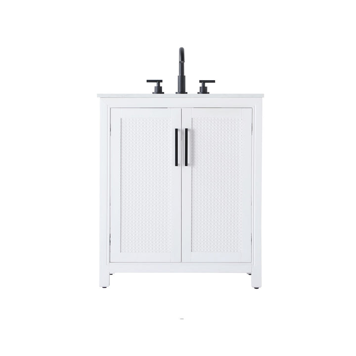 30 Inch Single Bathroom Vanity In White - View 3 - Joshua Marshal