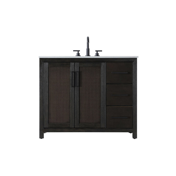 42 Inch Single Bathroom Vanity In Chocolate Oak - View 3 - Joshua Marshal
