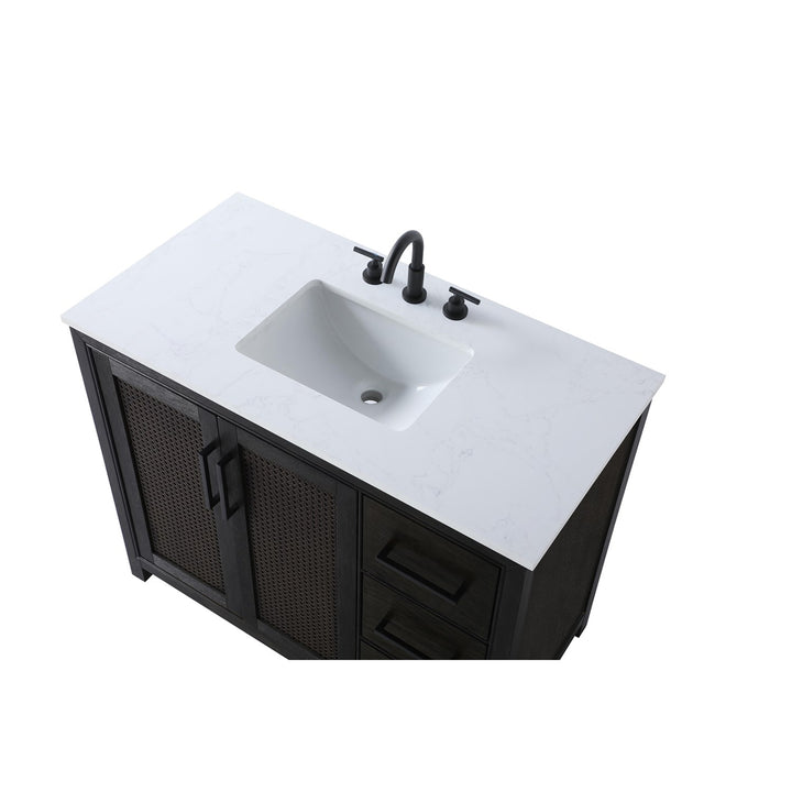42 Inch Single Bathroom Vanity In Chocolate Oak - View 5 - Joshua Marshal