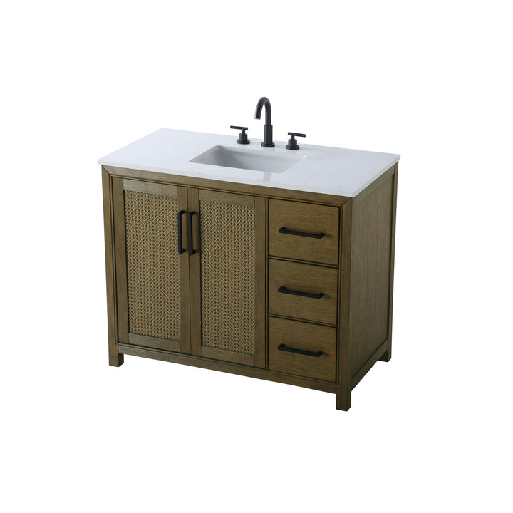 42 Inch Single Bathroom Vanity In Hazel Oak - View 5 - Joshua Marshal