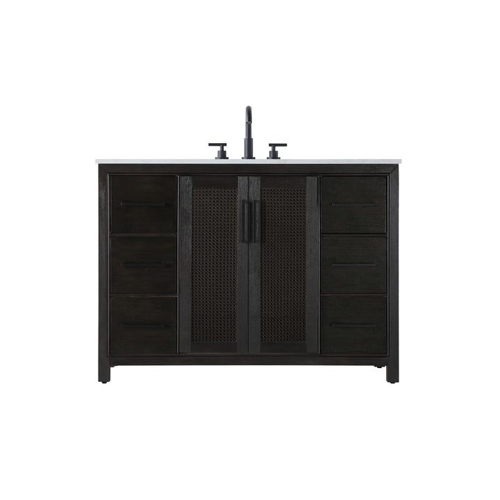 48 Inch Single Bathroom Vanity In Chocolate Oak - View 3 - Joshua Marshal