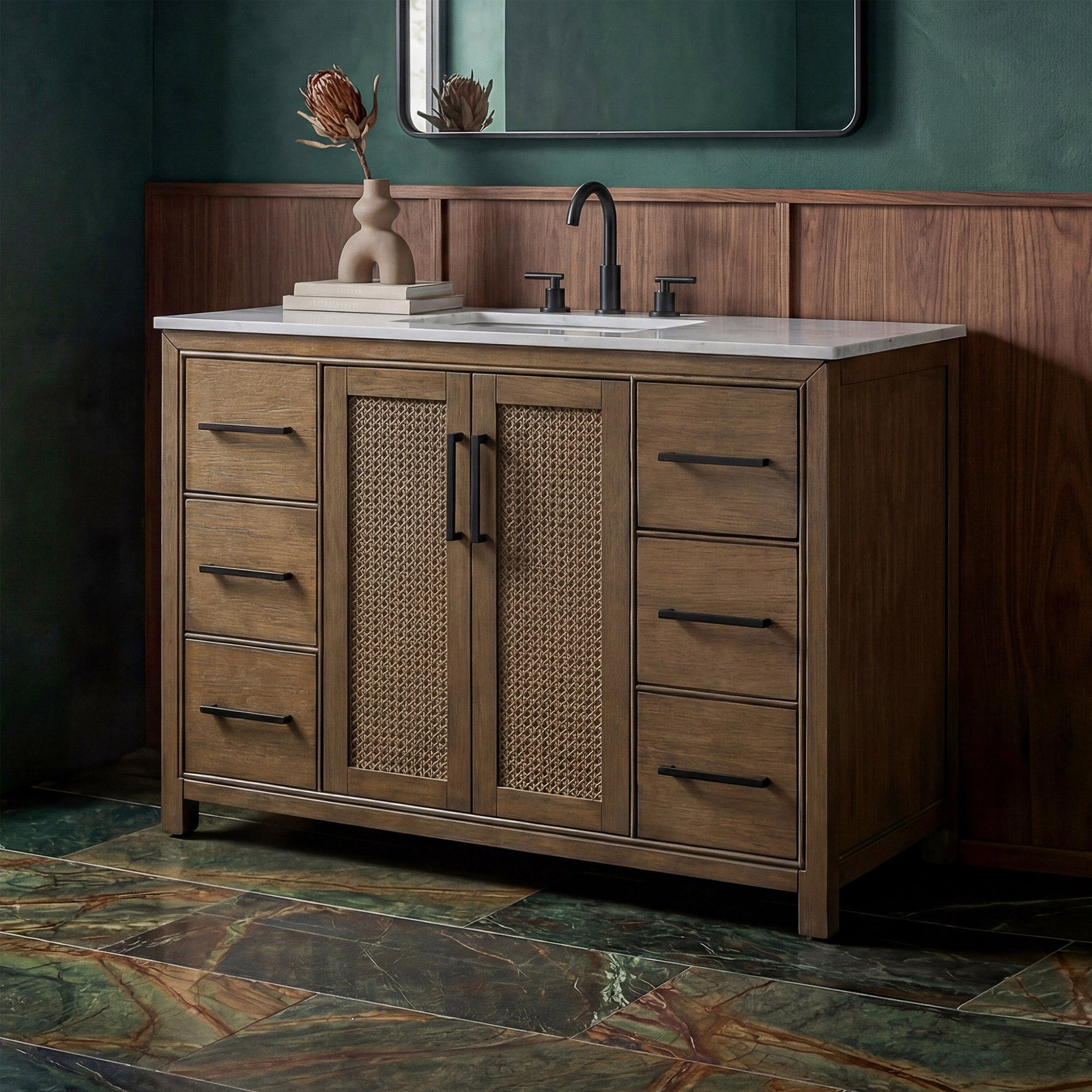 48 Inch Single Bathroom Vanity In Hazel Oak Hazel Oak Finish - KITCHEN & BATH by Joshua Marshal