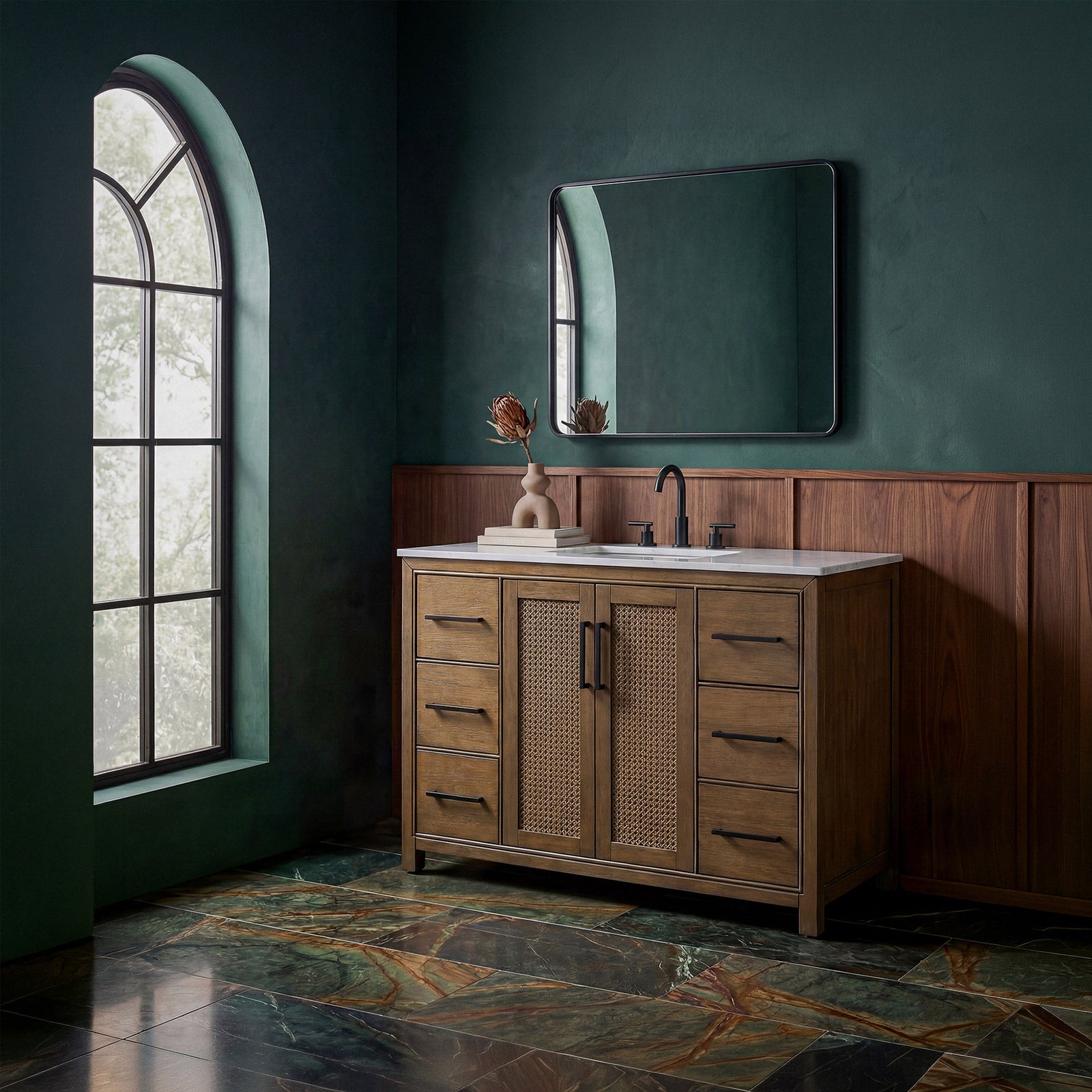 48 Inch Single Bathroom Vanity In Hazel Oak - View 2 - Joshua Marshal
