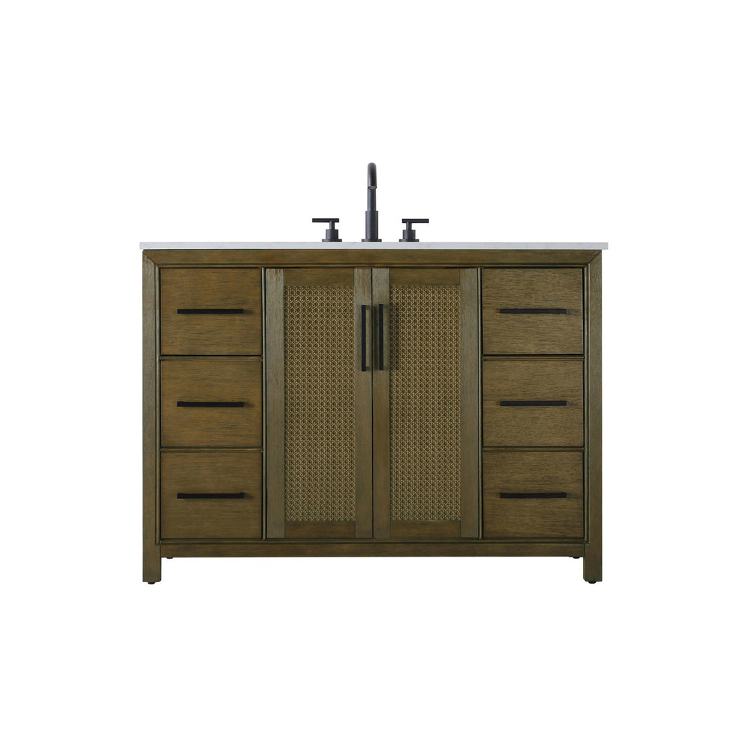48 Inch Single Bathroom Vanity In Hazel Oak - View 3 - Joshua Marshal