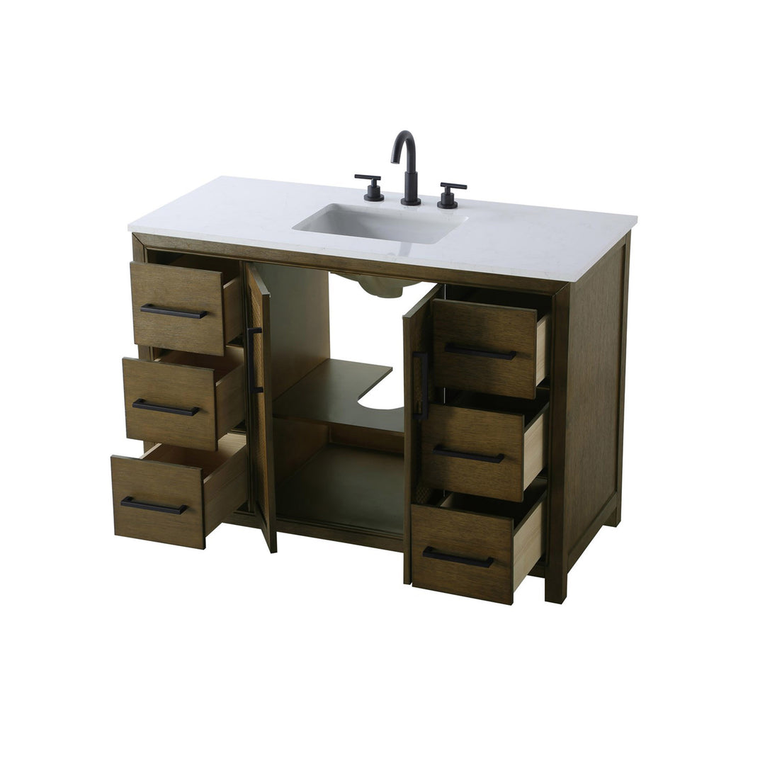 48 Inch Single Bathroom Vanity In Hazel Oak - View 5 - Joshua Marshal