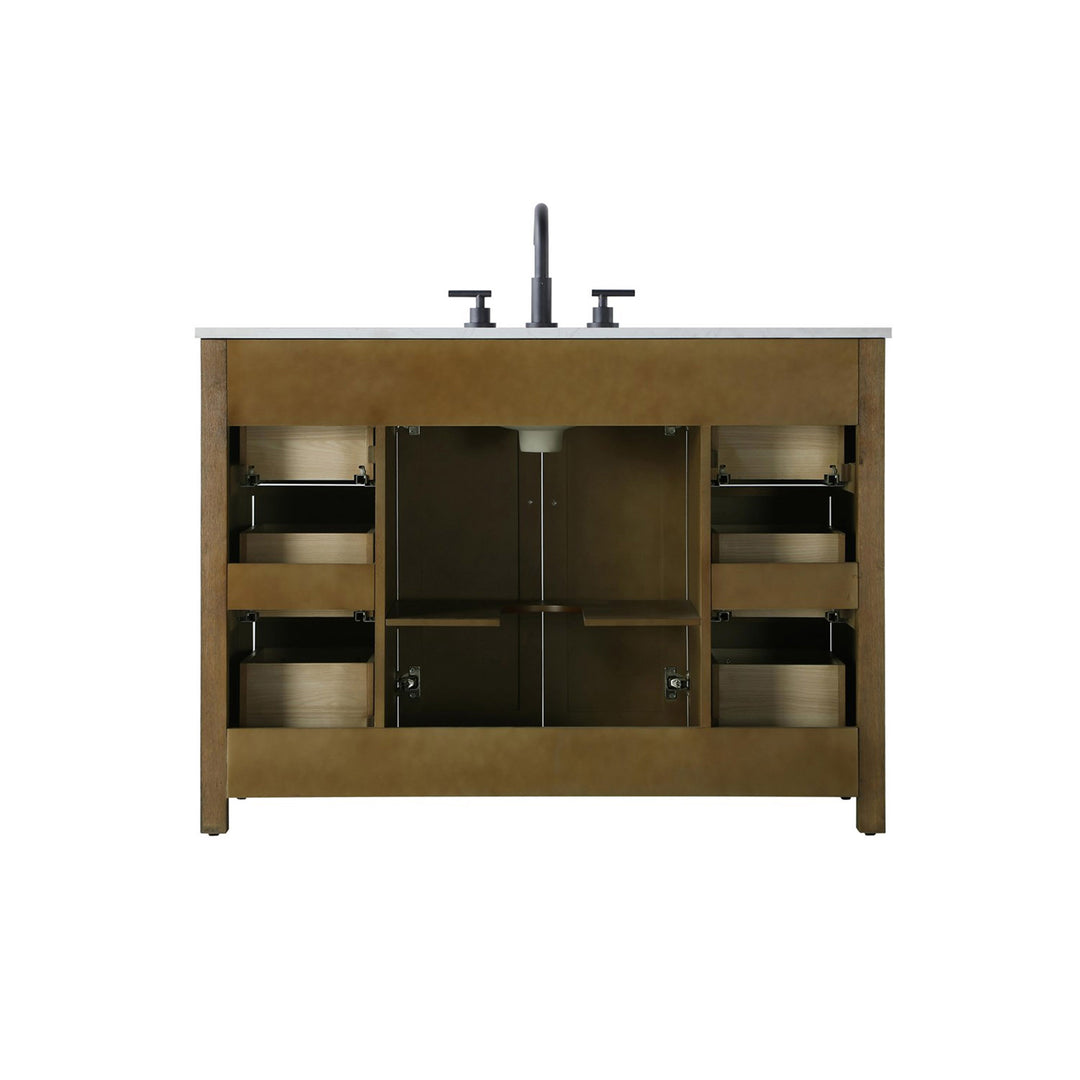 48 Inch Single Bathroom Vanity In Hazel Oak - View 6 - Joshua Marshal