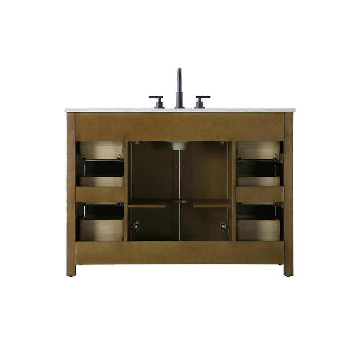 48 Inch Single Bathroom Vanity In Hazel Oak - View 6 - Joshua Marshal