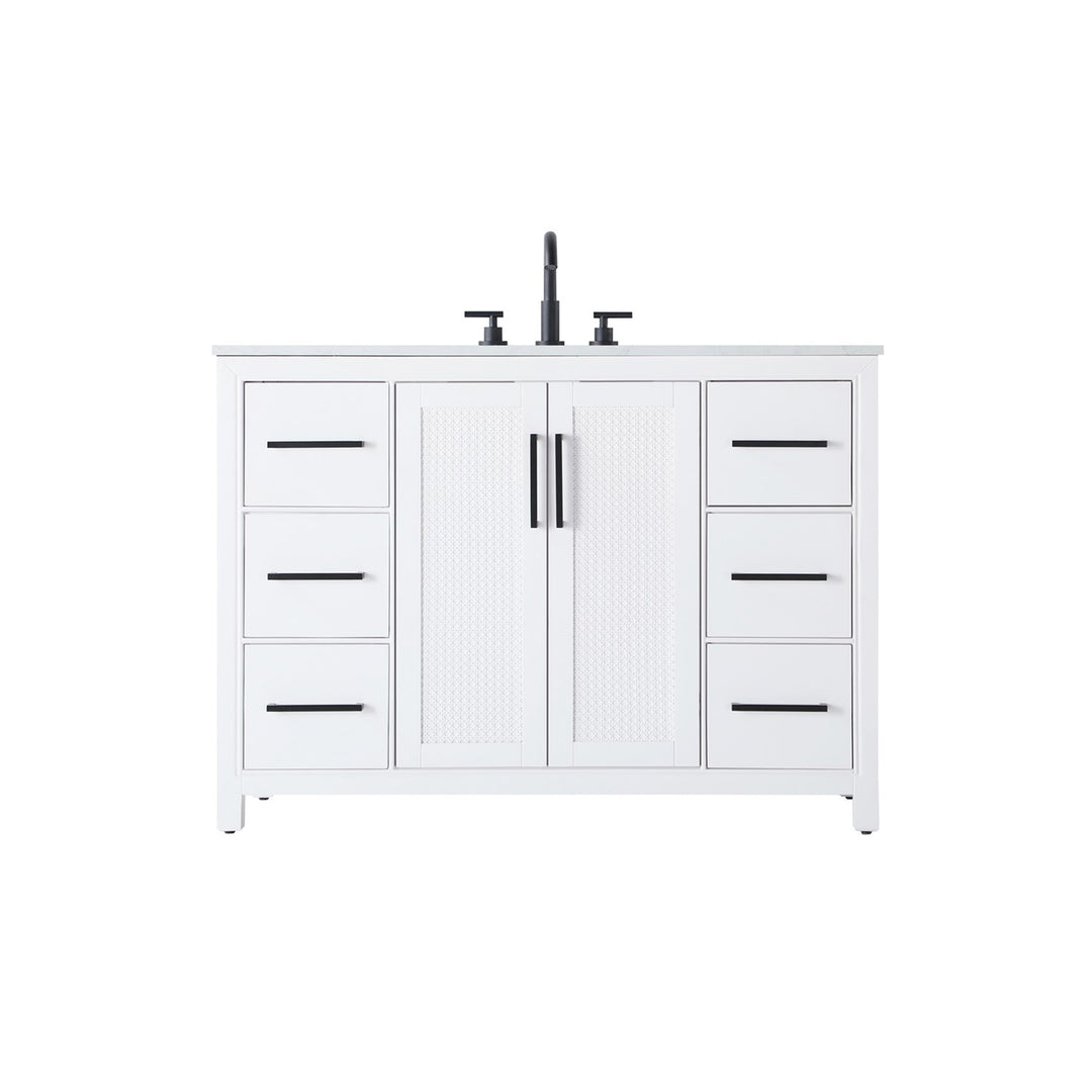 48 Inch Single Bathroom Vanity In White - View 3 - Joshua Marshal