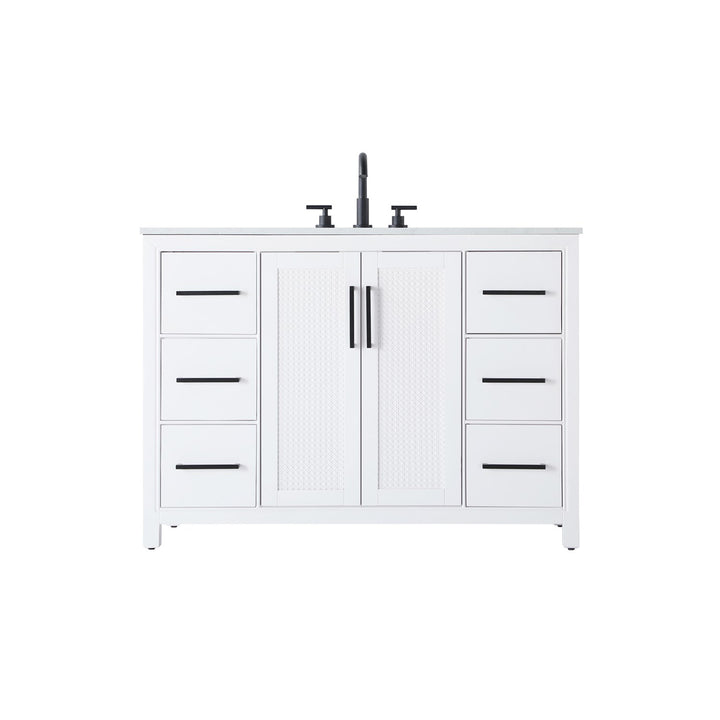 48 Inch Single Bathroom Vanity In White - View 3 - Joshua Marshal
