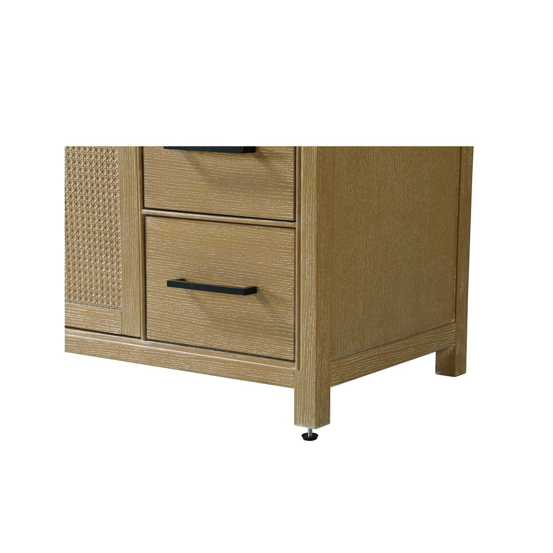 60 Inch Single Bathroom Vanity In Linen Oak - View 6 - Joshua Marshal