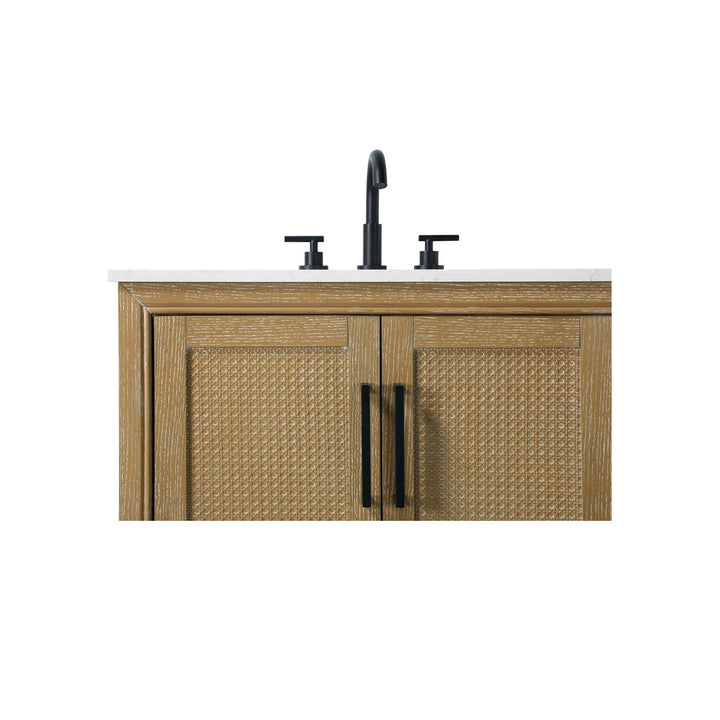 72 Inch Double Bathroom Vanity In Linen Oak - View 6 - Joshua Marshal