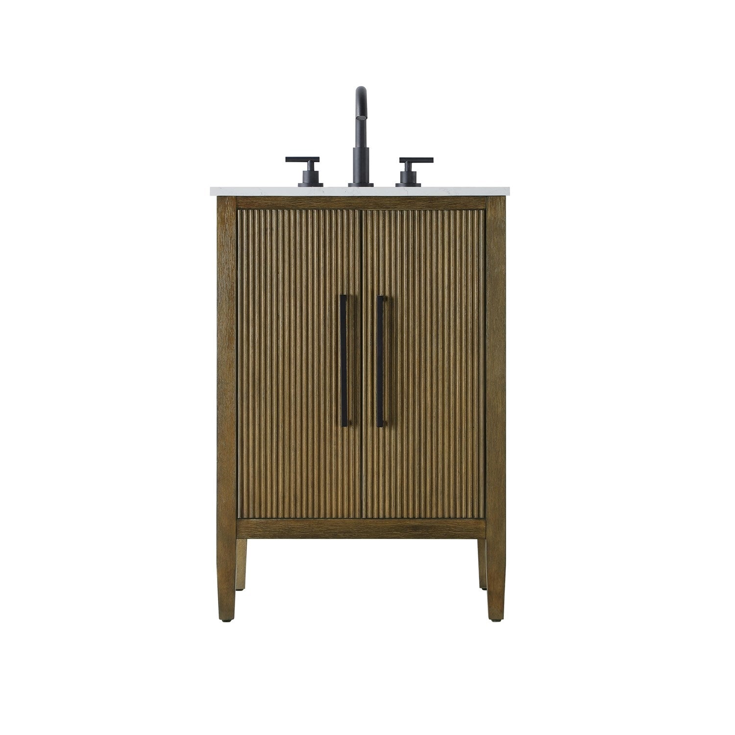 24 Inch Single Bathroom Vanity In Hazel Oak - View 3 - Joshua Marshal
