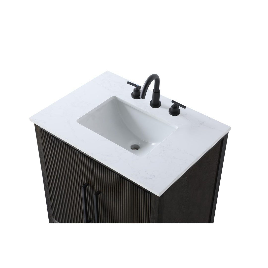 30 Inch Single Bathroom Vanity In Chocolate Oak - View 6 - Joshua Marshal