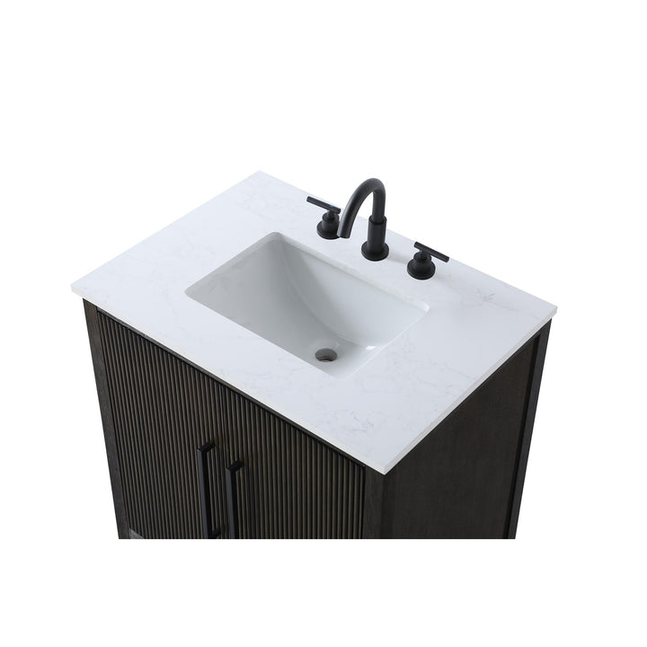 30 Inch Single Bathroom Vanity In Chocolate Oak - View 6 - Joshua Marshal