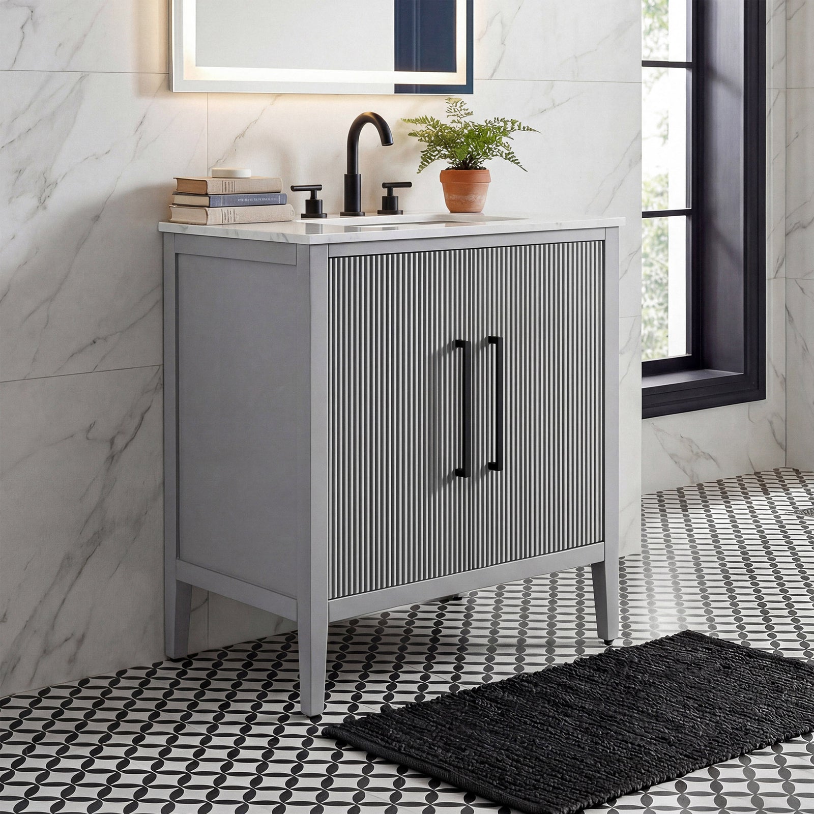 30 Inch Single Bathroom Vanity In Grey Grey Finish - KITCHEN & BATH by Joshua Marshal