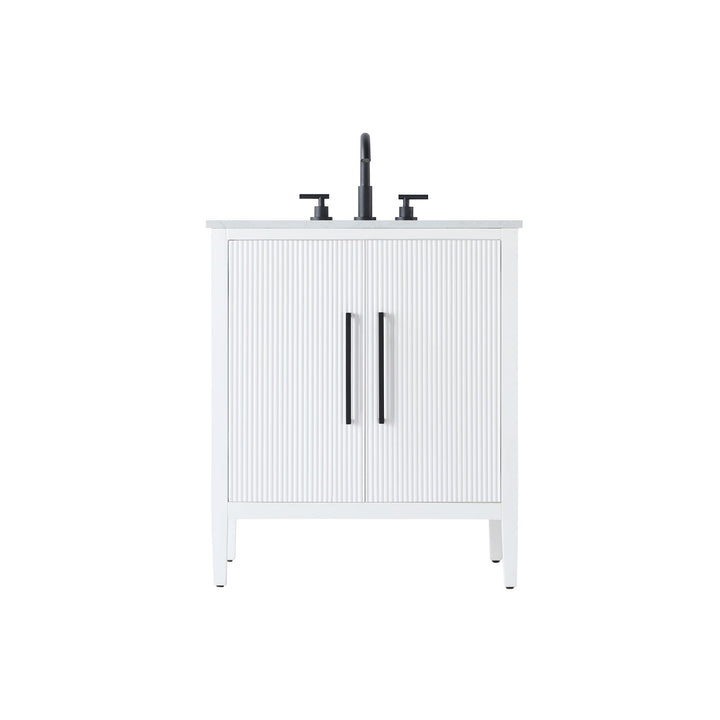 30 Inch Single Bathroom Vanity In White - View 3 - Joshua Marshal