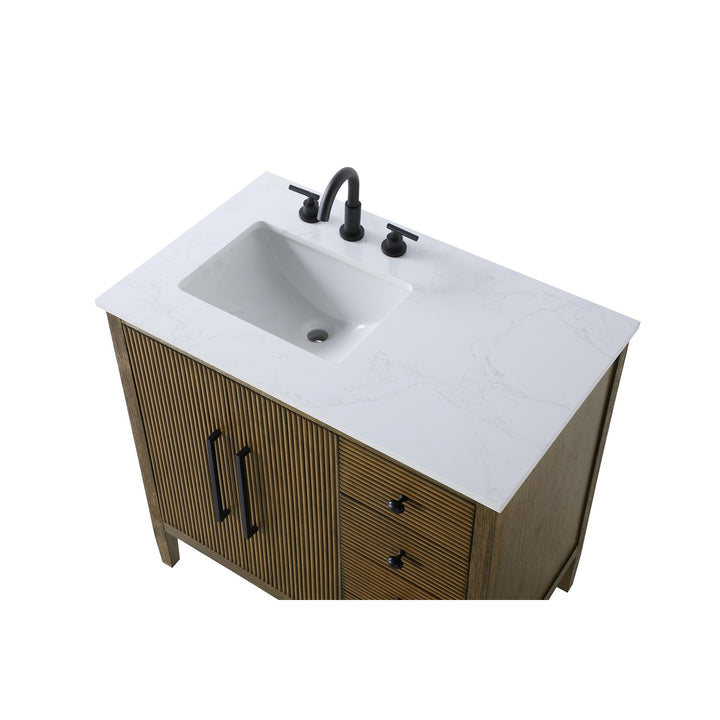 36 Inch Single Bathroom Vanity In Hazel Oak - View 5 - Joshua Marshal