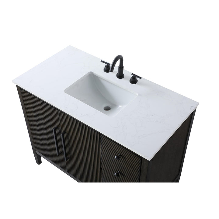 42 Inch Single Bathroom Vanity In Chocolate Oak - View 5 - Joshua Marshal
