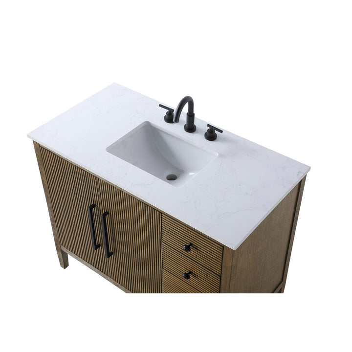 42 Inch Single Bathroom Vanity In Hazel Oak - View 6 - Joshua Marshal