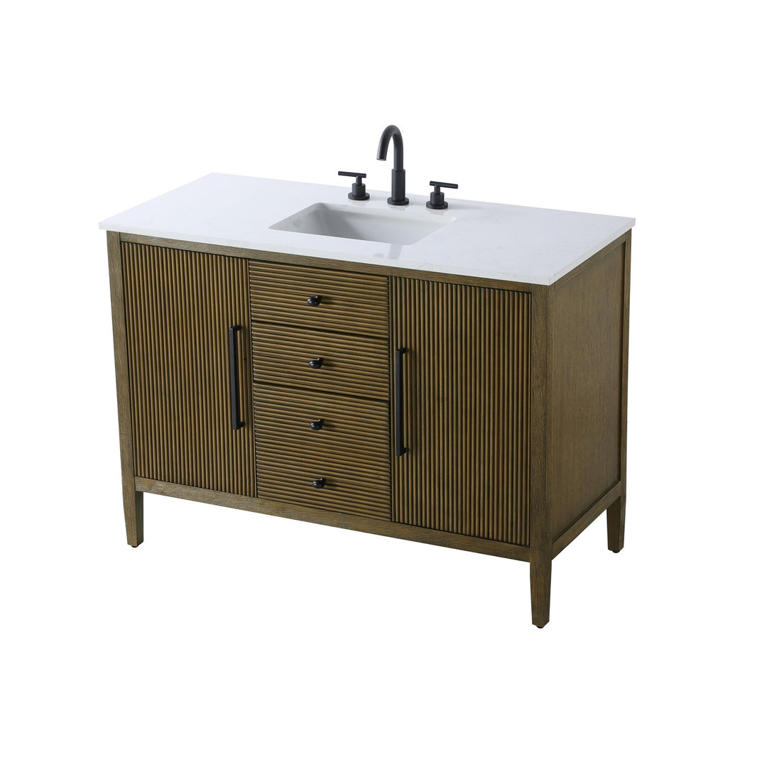 48 Inch Single Bathroom Vanity In Hazel Oak - View 5 - Joshua Marshal