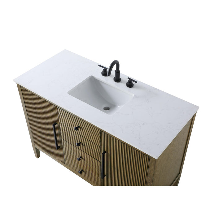 48 Inch Single Bathroom Vanity In Hazel Oak - View 6 - Joshua Marshal