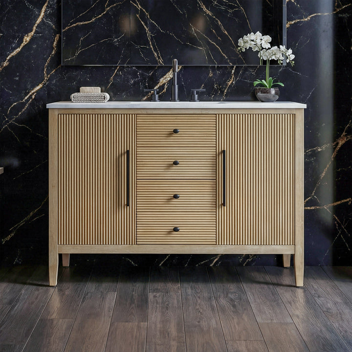 48 Inch Single Bathroom Vanity In Linen Oak Linen Oak Finish - KITCHEN & BATH by Joshua Marshal