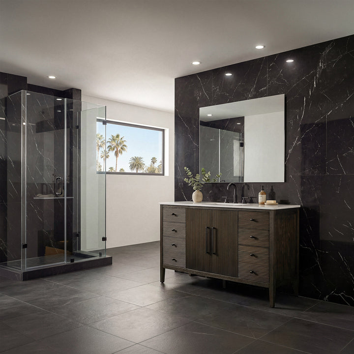 54 Inch Single Bathroom Vanity Inchocolate Oak - View 2 - Joshua Marshal