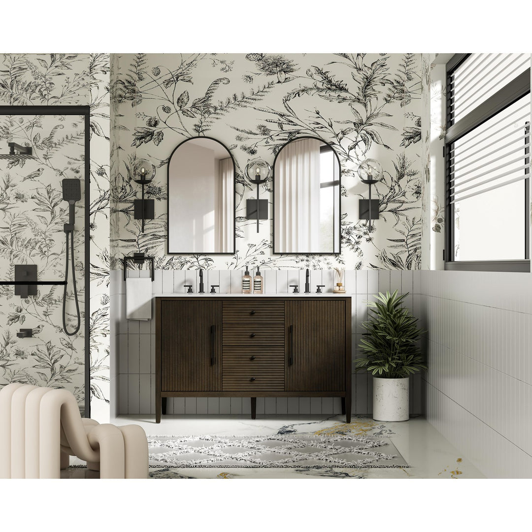 54 Inch Double Bathroom Vanity Inchocolate Oak - View 2 - Joshua Marshal